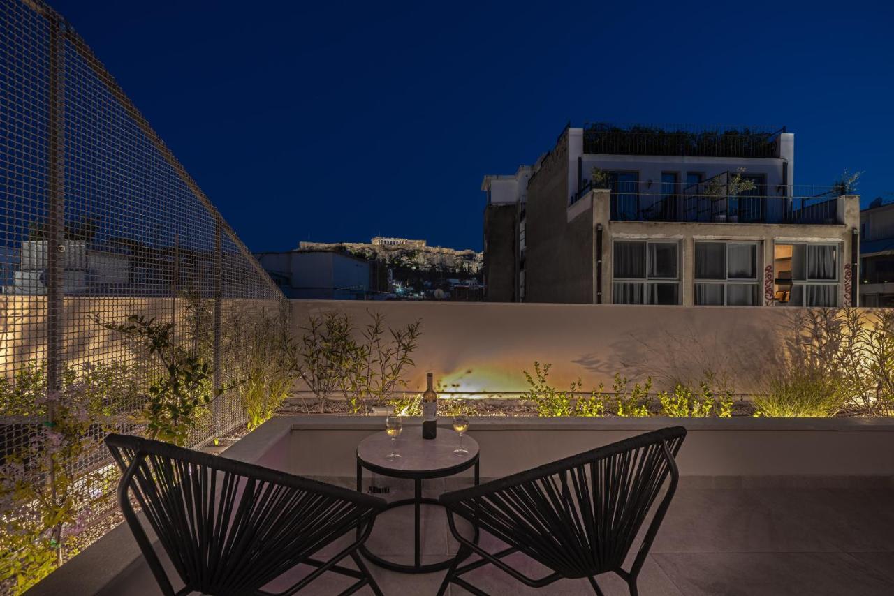 Hellenic Vibes Smart Hotel Athen Exterior foto The view from the rooftop